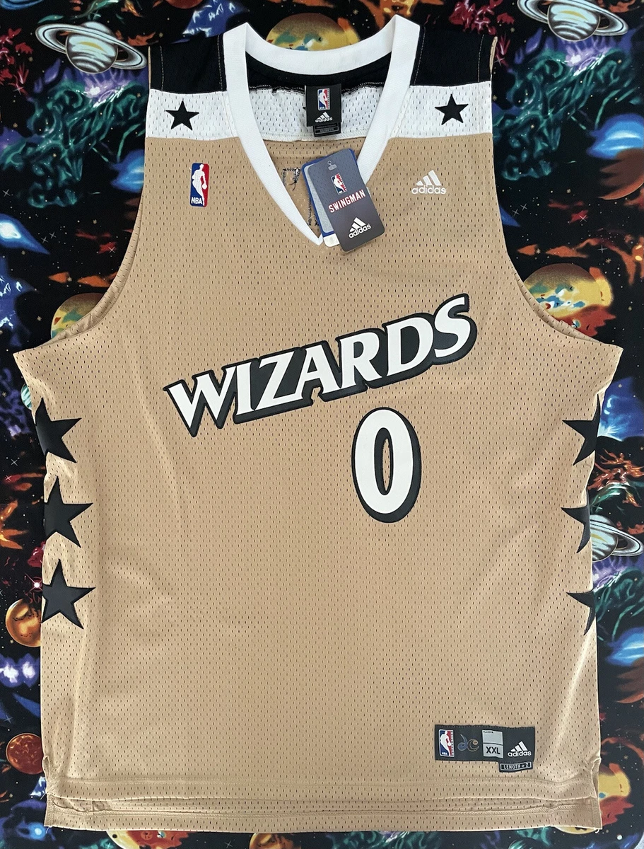 Adidas NBA Washington Wizards Gilbert Arenas Gold Basketball Jersey