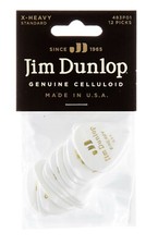 Dunlop 483P01XH Celluloid Standard Extra Heavy White - 12 Picks -- Ships FREE