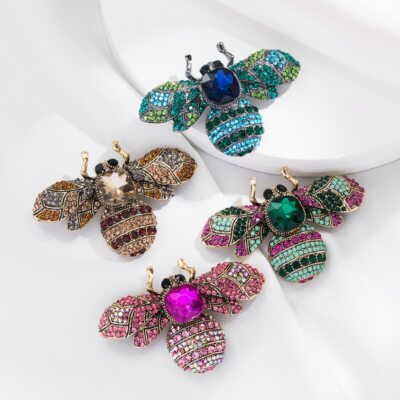 #ad #ad Classic Women Luxury Bee Crystal Brooch Rhinesotne Metal Insect Badges Brooches $5.00