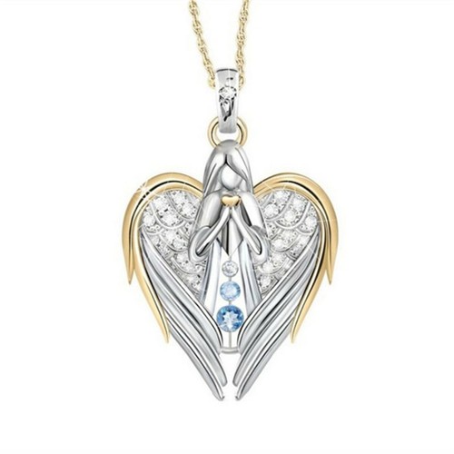 N0246 Dainty Pink Rhinestone Heart Love Shape Mini Pendant Silver