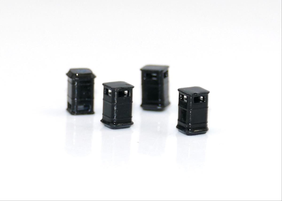 Gaugemaster GMKD80 Litter Bins 4pc Model Railway N Gauge Pre-Built