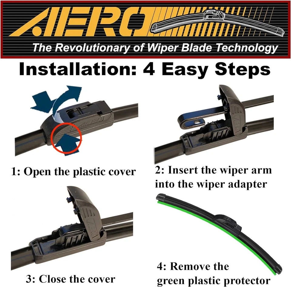 Limpador de para-brisa AERO Voyager 22" + 19" premium para todas as estações Ford Focus - Imagem 2 de 4