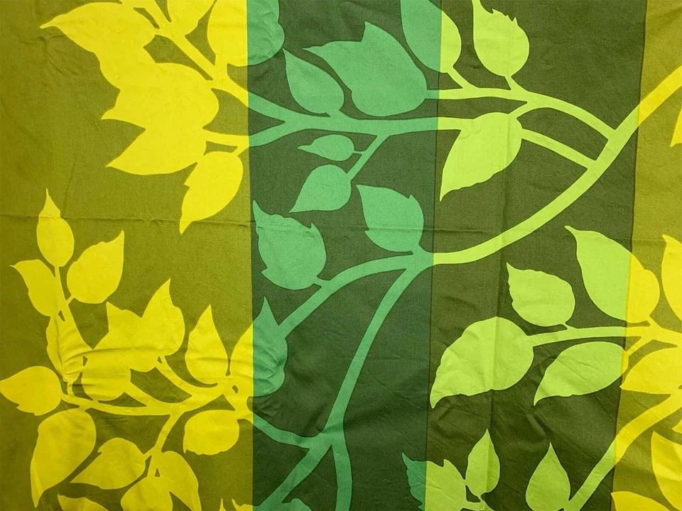 Marimekko "Madison WI" green.& yellow cotton sateen fabric Scandinavia 1/2 yard - Image 3 of 4