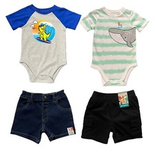 Garanimals Baby Boys Shorts  Bodysuits Outfit Set 12 Blue Multi Short Sleeves