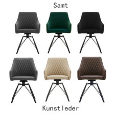 2 St. Drehbarer Esszimmerstuhl Samt Kunstleder Gepolsterter Sitz Multicolor