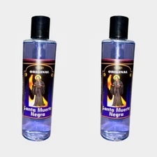 2PACK- SANTA MUERTE NEGRA Agua Espiritual Para Limpias Spiritual Water 16 oz