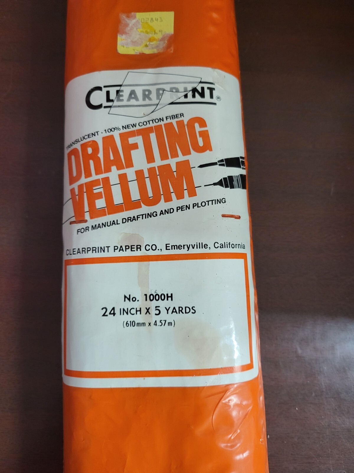 Clear Print Drafting Vellum 24"W x 5 Yards Translucent 100 New Cotton