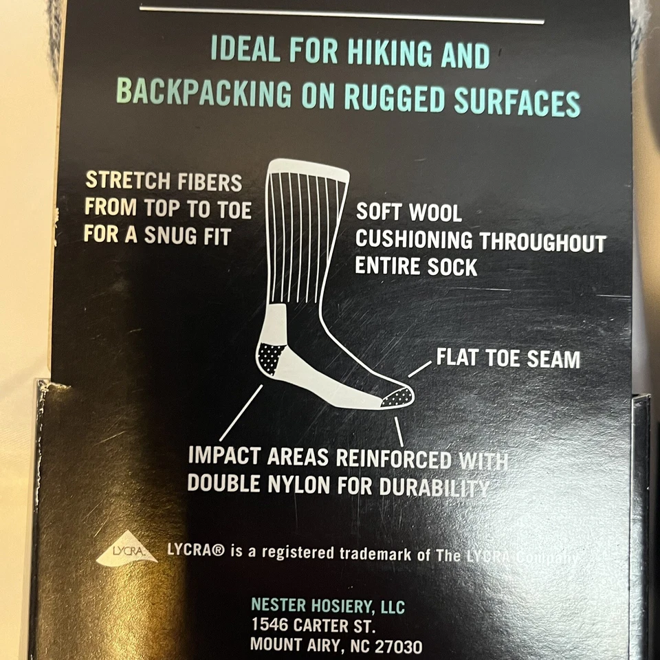 Merino Wool Hiker Socks Medium Midweight 2 Pairs - Image 4 of 4