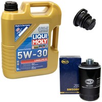 MotoröL Set 5W-30 5 Liter + ÖLfilter SM 5086 + Schraube FüR Audi A5 1.8 170 PS