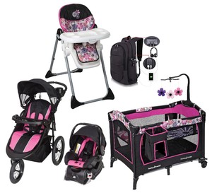 Sistema De Viaje Baby Girl Hermoso Combo Set Bolso Cochecito Coche Asiento  de Auto para corralito Silla | eBay
