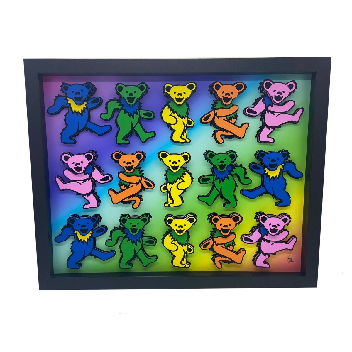 The Grateful Dead Dancing Bear 3D Art Jerry Garcia Head Hippie San
