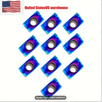 ZHOUZIMI 10pcs APMT1604 PDER-DP Carbide Inserts for 400R Milling Nano Blue HRC65