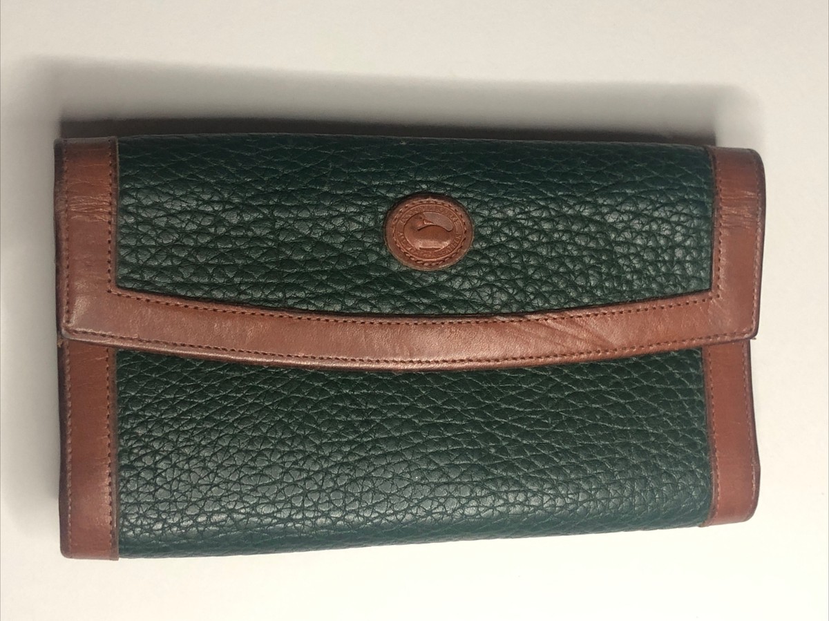Vintage Dooney & Bourke AWL Leather Backpack & Wallet Set British Tan Vintage Dooney & Bourke All-Weather Leather Saddle Crossbody  main image 4