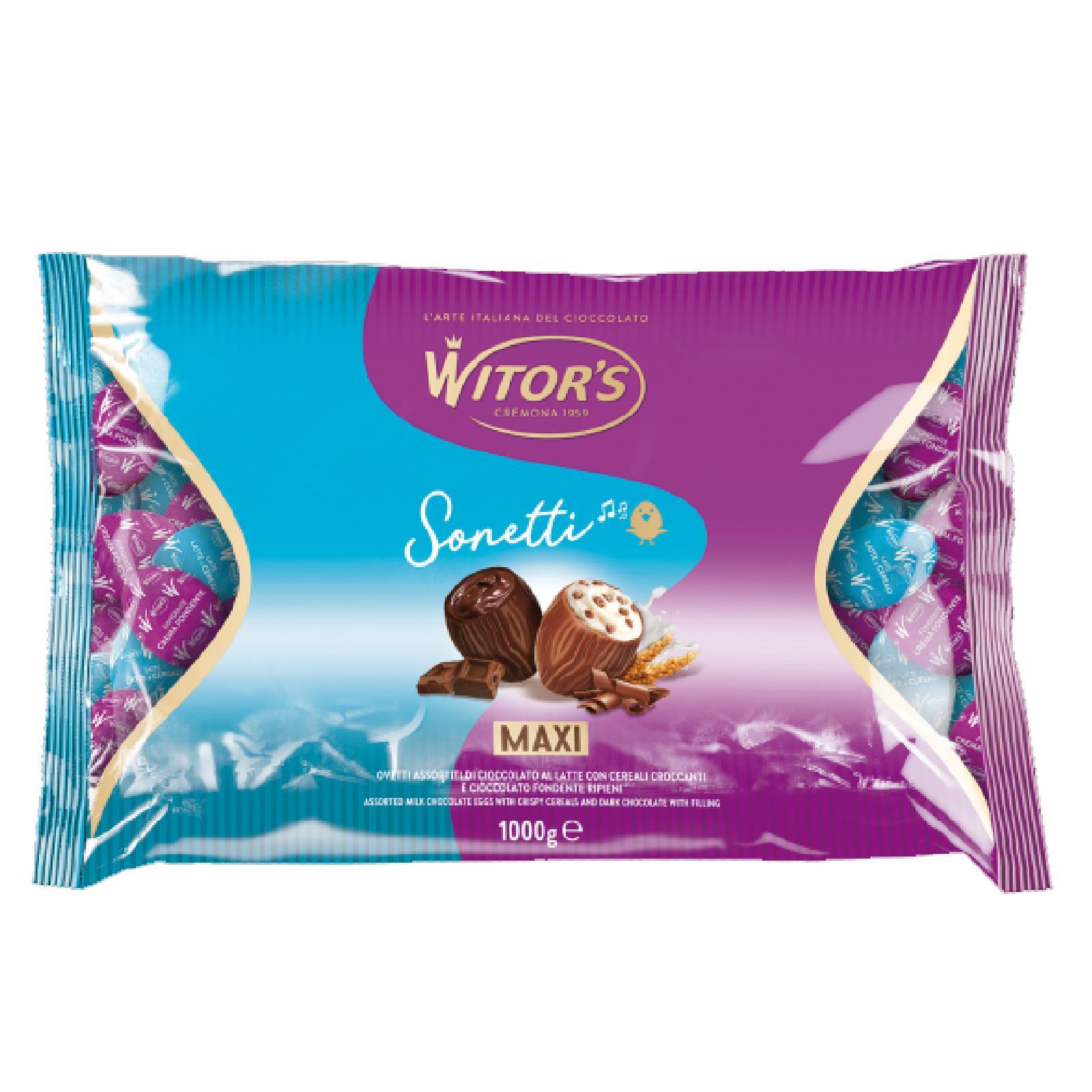Maxi Ovetti Cioccolato Latte Witor's Con Ripieno con Cereali Busta 1 Kg
