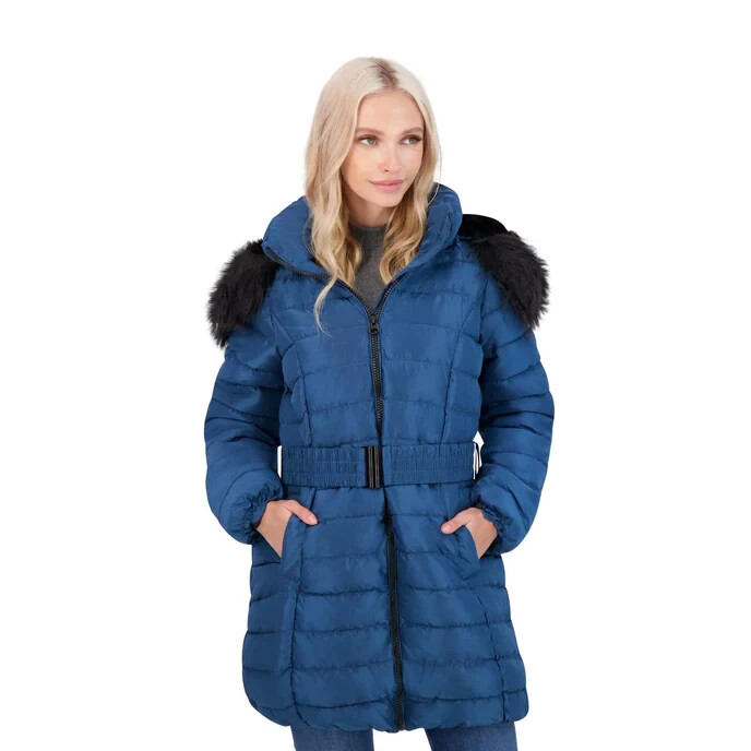 NWT JESSICA SIMPSON PUFFER COAT WOMEN MID LENGTH QUILTED WARM WINTER JACKET $200
