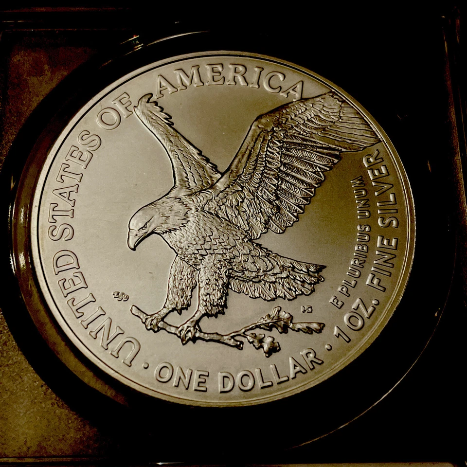 2022 American silver Eagle Dollar ty2 R Brazile First Production PCGS MS70 BU - Image 2 of 4