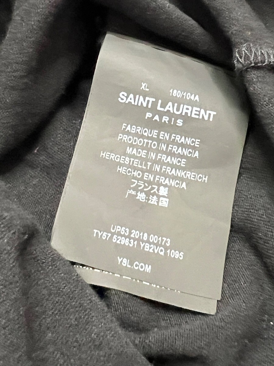 Saint Laurent Paris Black Rive Gauche T Shirt Men's Size X-Large