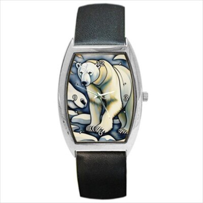 Polar Bear Art Barrel Color Unisex Art Wrist Watch