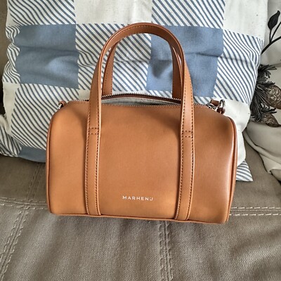 Marhen J Apple Leather Crossbody Bag Bella mini Latte Brown | eBay