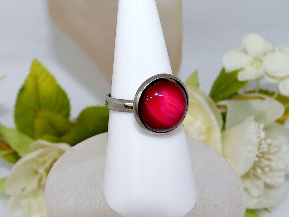 Ring Fingerring Cabochon 12mm Ø Farben Wählbar Edelstahl unis c01. - Bild 3 von 4