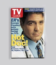 ER - GEORGE CLOONEY / TV GUIDE - 2"x3" POSTER MAGNET retro 90s vintage e.r. show