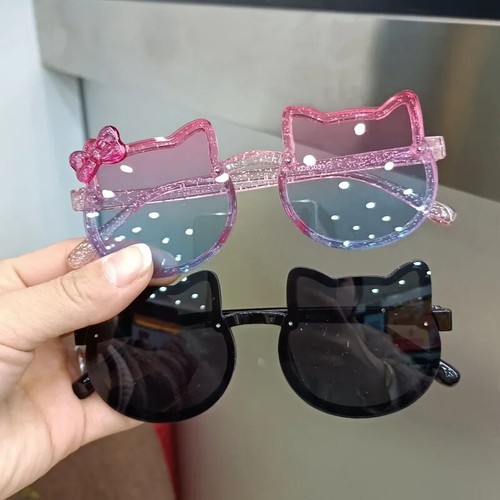 Kitty Sunglasses UV400 for Kids Girls Boys Acrylic Bow Classic Outdoor Eyewear - Picture 3 of 12