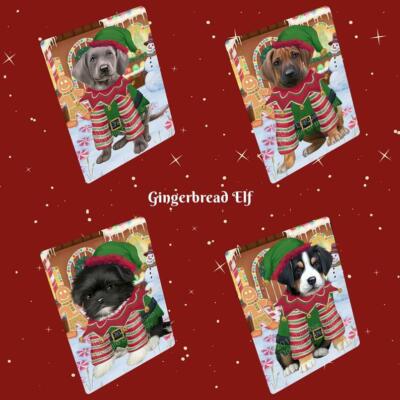 Christmas Gingerbread Reindeer Dog Cat Pet Photo Sherpa Fleece Blanket