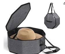 3-Pack Collapsible Cowboy Hat Storage Boxes with Handles and Shoulder Straps