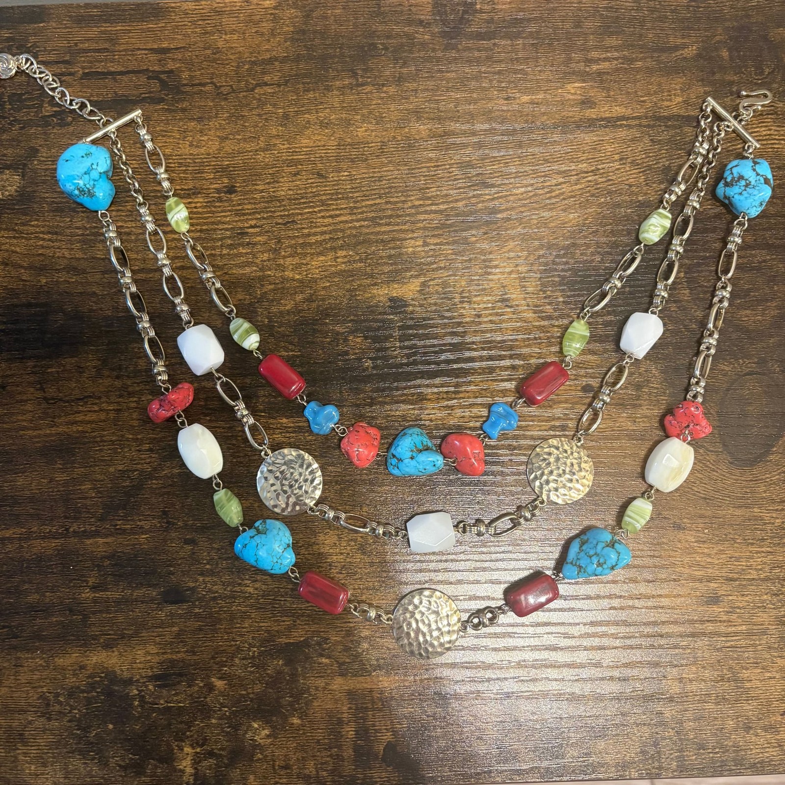 3-Strand Multi-Stone Mixed Bead Toggle Statement … - image 3