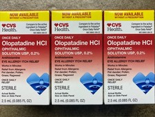 3 CVS PATADAY GENERIC Olopatadine HCI Ophthalmic 0.1%, Eye Allergy Relief