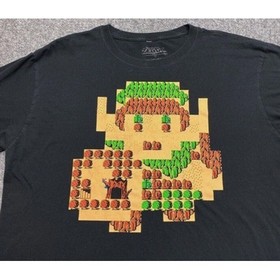 Legend of Zelda Shirt Mens XL Black Lootwear Exclusive 8 Bit Link NES Gamer Tee