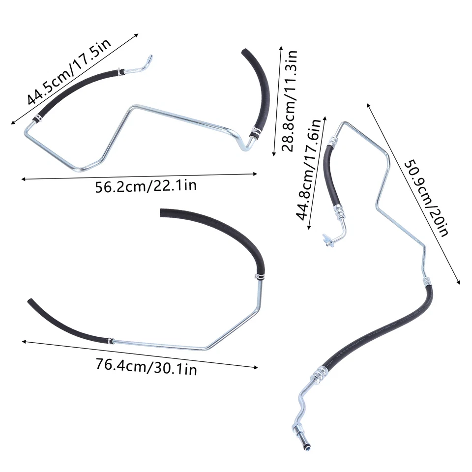 FOR 02-09 CHEVY CHEVROLET TRAILBLAZER ENVOY EXT GMC SET OF 3 POWER STEERING HOSE - Image 2 of 4