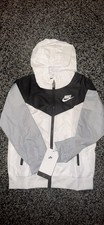 Nike NSW Windrunner Jacket DC0625 100 White/Black-Wolf Grey New Kids Size 7