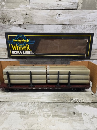 Coche plano Weaver calibre O 3 rieles 50' con carga de tubería Pennsylvania #469561 | Zustand: New