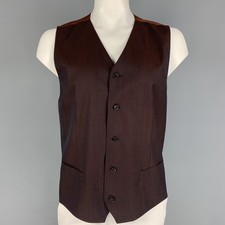 DOLCE & GABBANA Size 46 Brown Wool Buttoned Vest