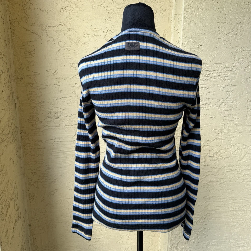 Suéter a Rayas D&G Dolce and Gabbana Talla 38 Pullover Manga Larga Años 90 De Colección Foto 2 de 4