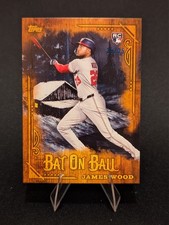 Bob Ross Joy of Baseball James Wood RC 2025 #BOB-4 Bate en pelota amarillo indio/25