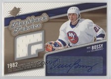 2005-06 SPx Flashback Fabrics Mike Bossy #113 Auto HOF 0a4