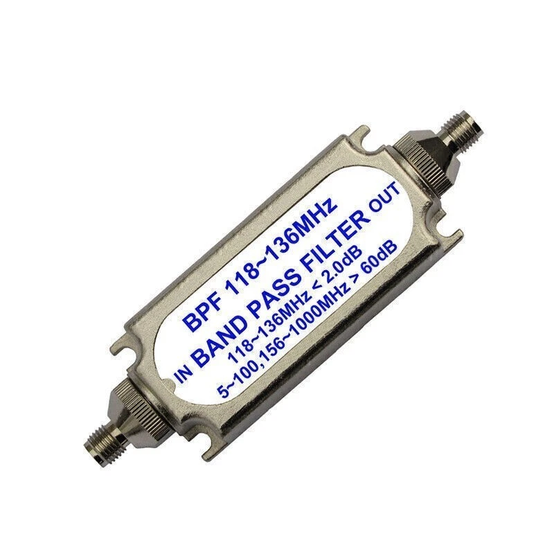 SMA Connector Bandpass Filter BPF 118-136MHz 50ohm for Air Frequency Band - Image 2 of 4