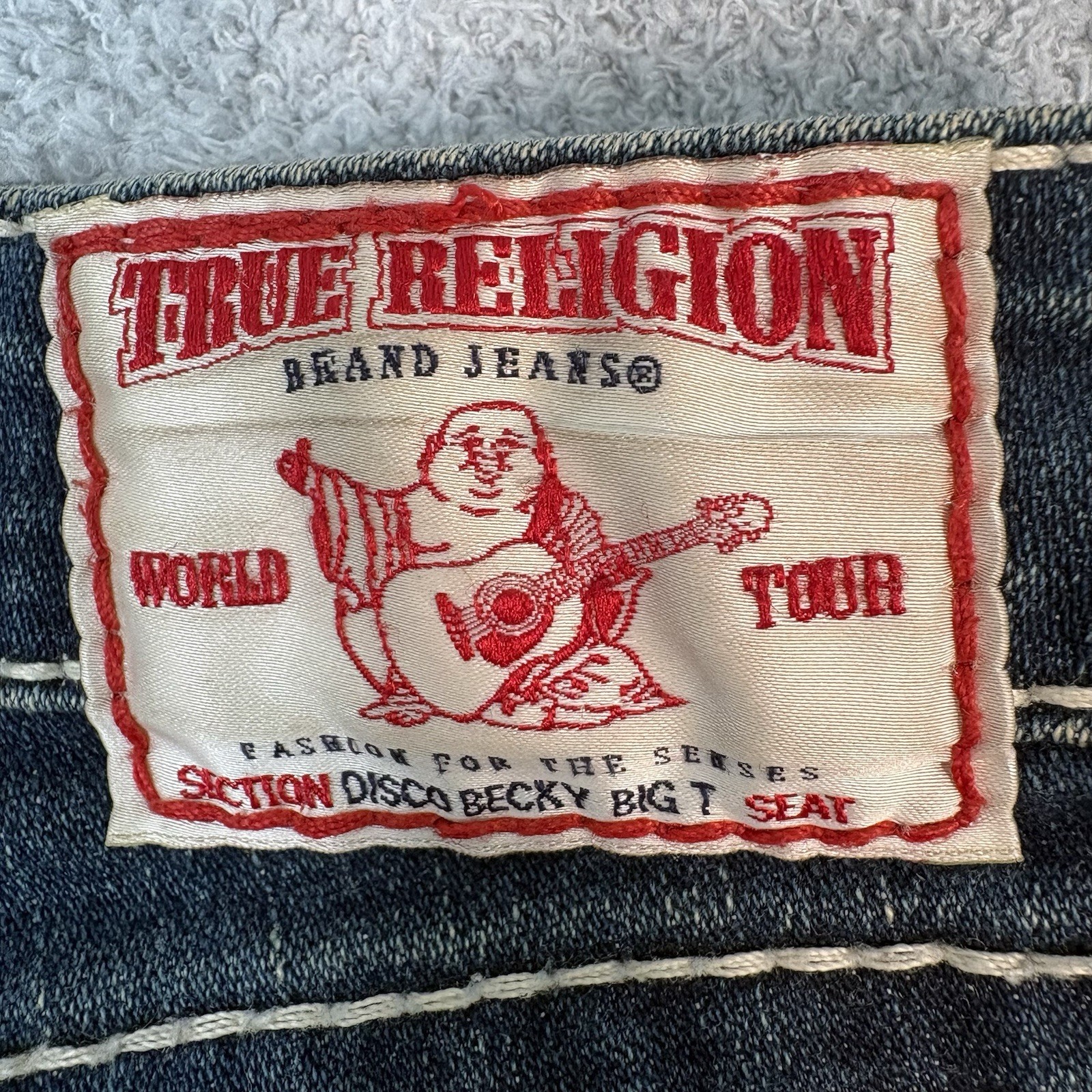 Vtg Women's True Religion Disco Joey Big T Crystal Flare Boot Cut Jeans 27 Y2K thumbnail 10