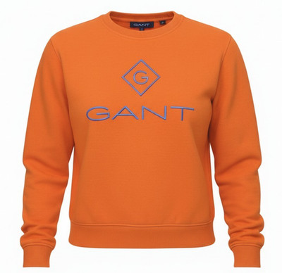 GANT Color Lock Up C-Neck Damen Sweatshirt XS Savannah Orange Oversized *
