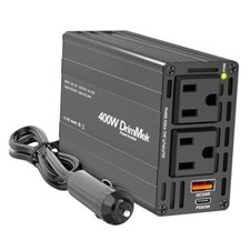 400W Car Power Inverter 12V to 110V AC  24W 65W USB C, Laptop Charger  BLACK