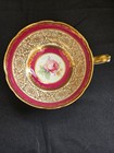 Paragon Pink Ringed Cup Saucer Gold Gilt Band Rose Centers Double Warrant Eng  — photo 7