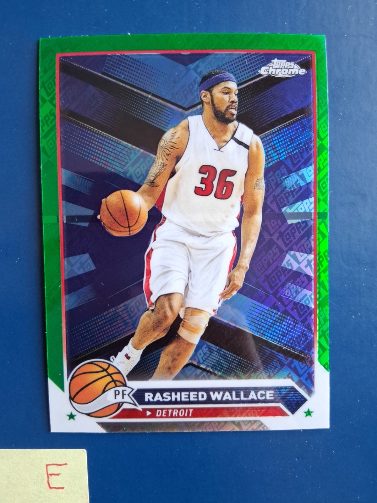 2023-24 Topps Chrome Green Refractor Rasheed Wallace #19 Pistons