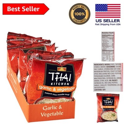 12-Pack Gluten Free Garlic & Vegetable Instant Rice Noodle Soup - Quick & Tasty