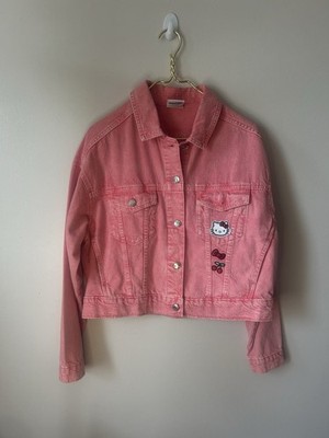 Hello Kitty x Primark Pink Denim Jacket Size xs 6/8Vgc Oversized Rare