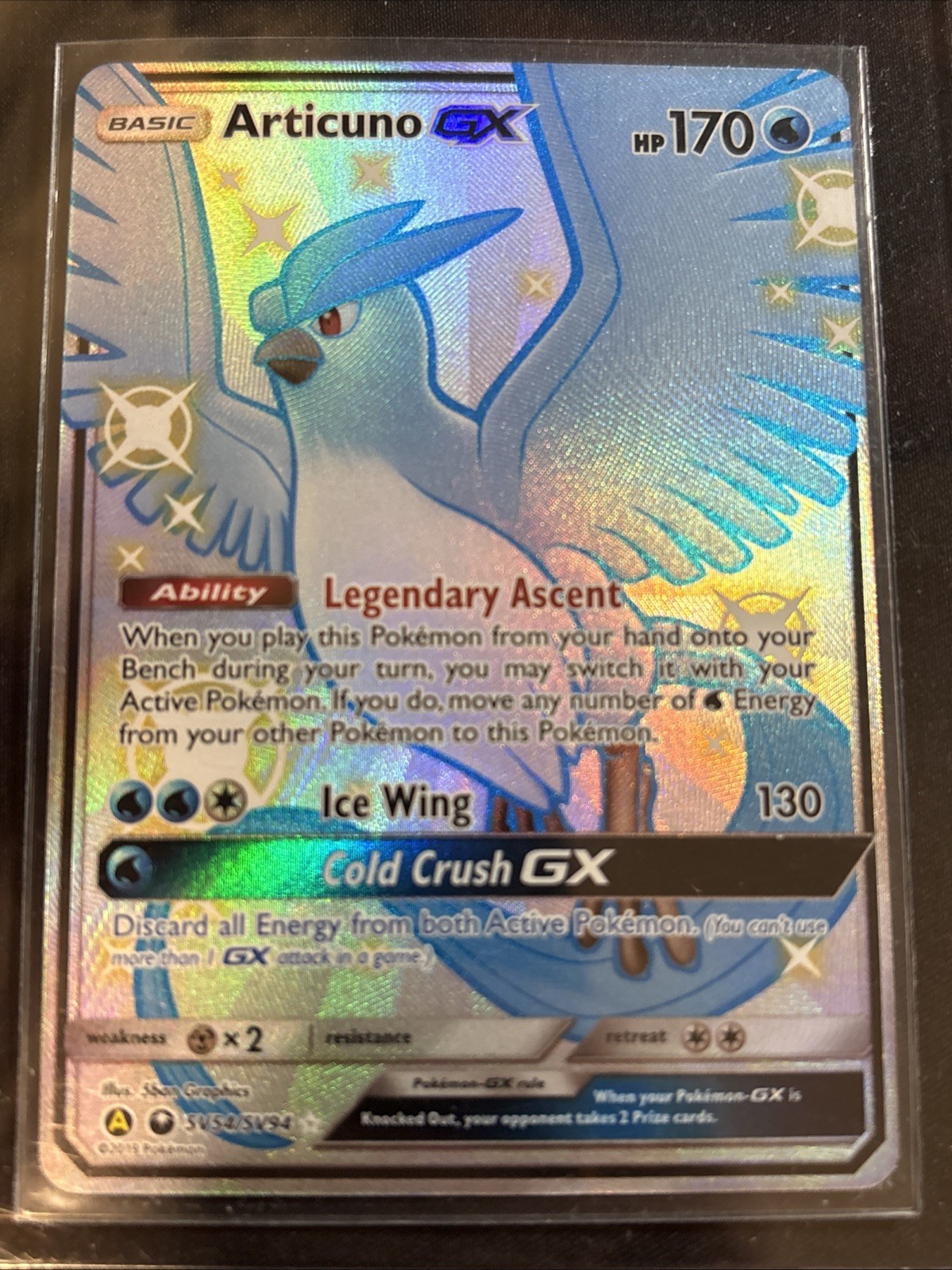 Articuno GX SV54/SV94 Hidden Fates Pokemon 2019