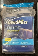 GoodNites Tru Fit Real Underwear Boy L/XL Starter Pack 2 Underwear 5 insert NIP