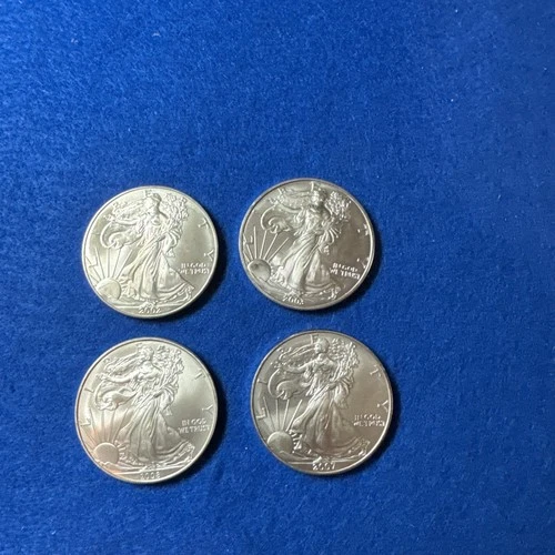 2002 2003 2005 2007 Walking Liberty Eagle 1 Oz. .999 Fine Silver One Dollar