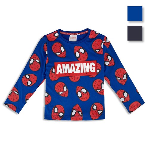 T-shirt manches longues motif Spiderman en sequins pour enfant garçon